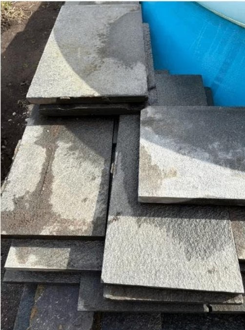 Granieten terrastegels, Tuin en Terras, Ophalen, Gebruikt, Terrastegels