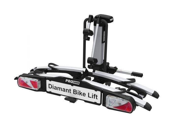 Porte-vélos Pro User avec élévateur électrique, Autos : Divers, Support d'attelage, 2 vélos, Comme neuf, Enlèvement