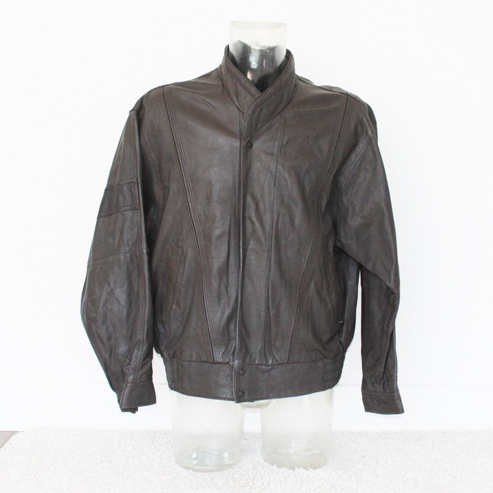 Mooie Leren Vintage Heren Jas286* (Maat 52) € 70,-, Maat 52/54 (L), Overige kleuren, Verzenden, Vintage