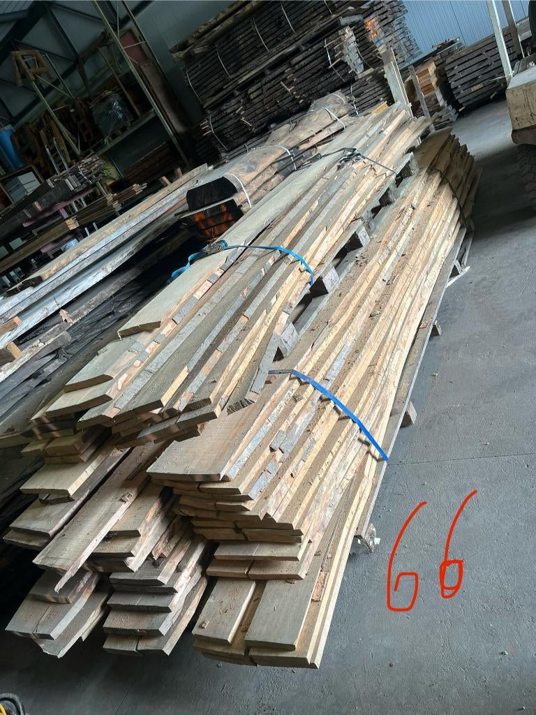 rode beuk schalie planken +4m, 66 stuks – meubeldroog, Doe-het-zelf en Bouw, Ophalen, 25 tot 50 mm, Nieuw, Plank