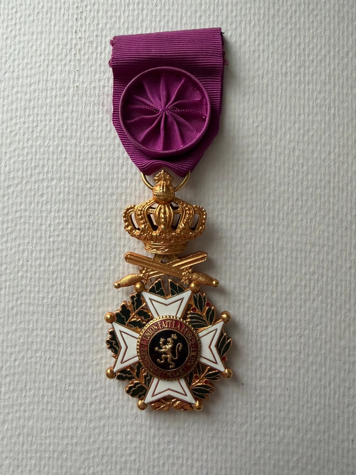 Officier Leopoldsorde, Ophalen of Verzenden, Landmacht, Lintje, Medaille of Wings