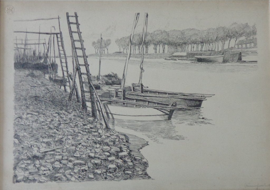 MAURICE SEGHERS / NIEUWPOORT / ORIGINEEL WERK / 40x55cm SIG, Antiek en Kunst, Kunst | Schilderijen | Klassiek, Ophalen of Verzenden
