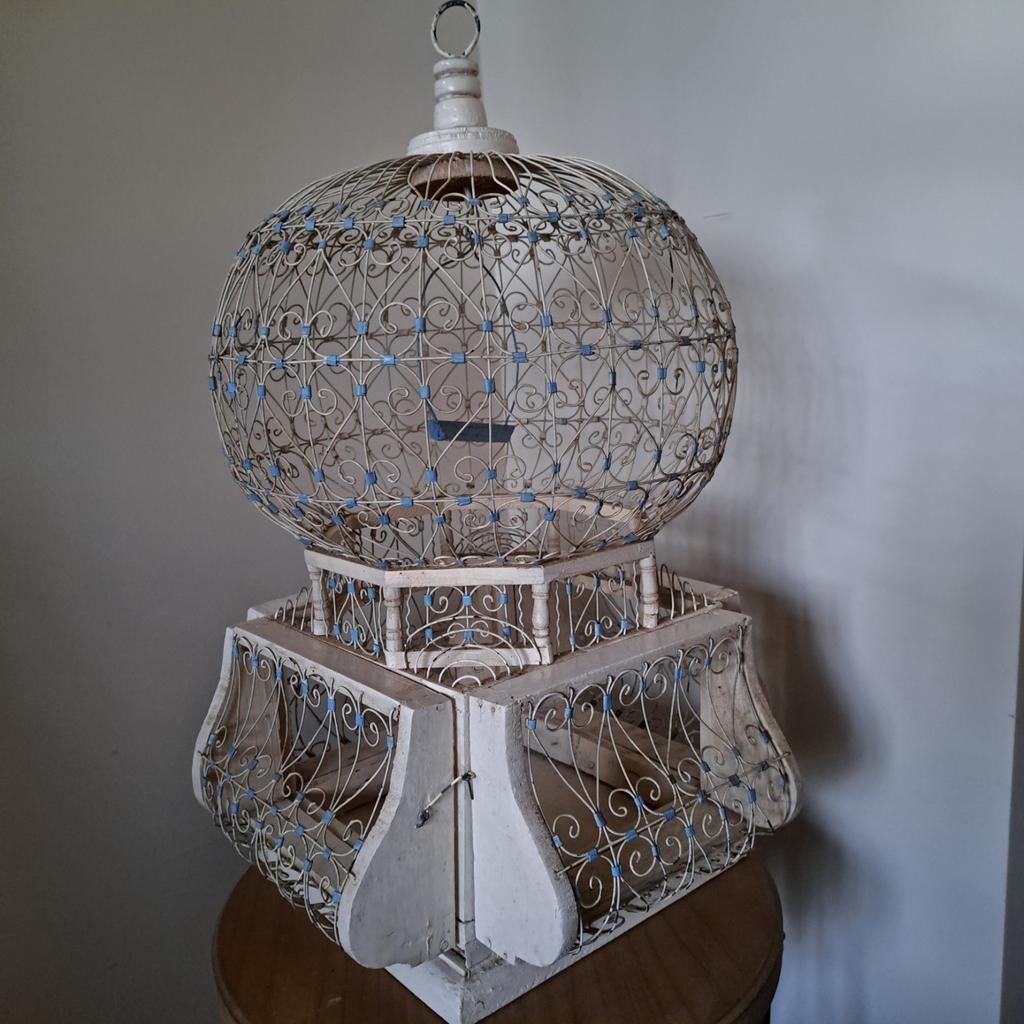Vintage decoratieve vogelkooi, Ophalen, Hout