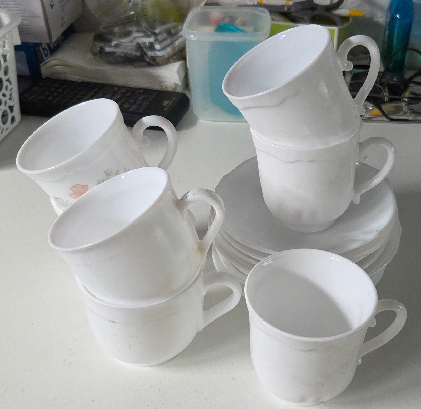 7 tasses + sous-tasse Arcopal super résistant!, Enlèvement