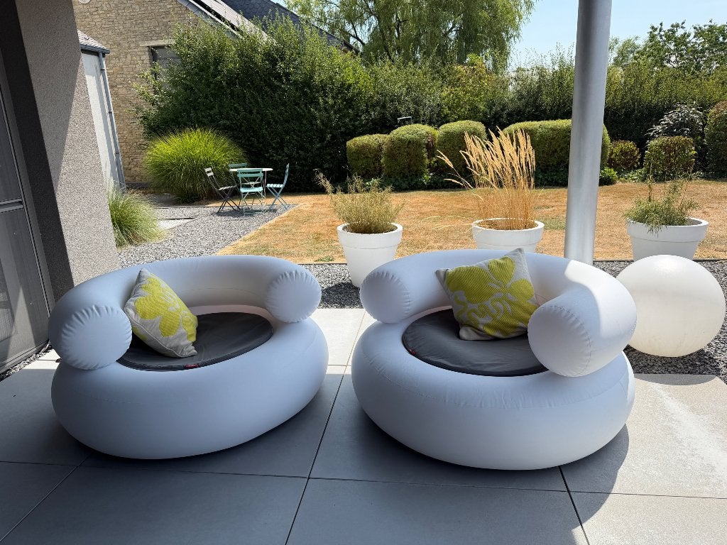 Paire de fauteuils gonflables d'extérieur Fatboy, Enlèvement, Comme neuf, Plastique, Pliant