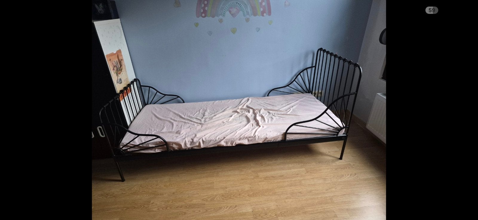 Meegroeibed, Huis en Inrichting, Ophalen, Gebruikt, Eenpersoons, Zwart