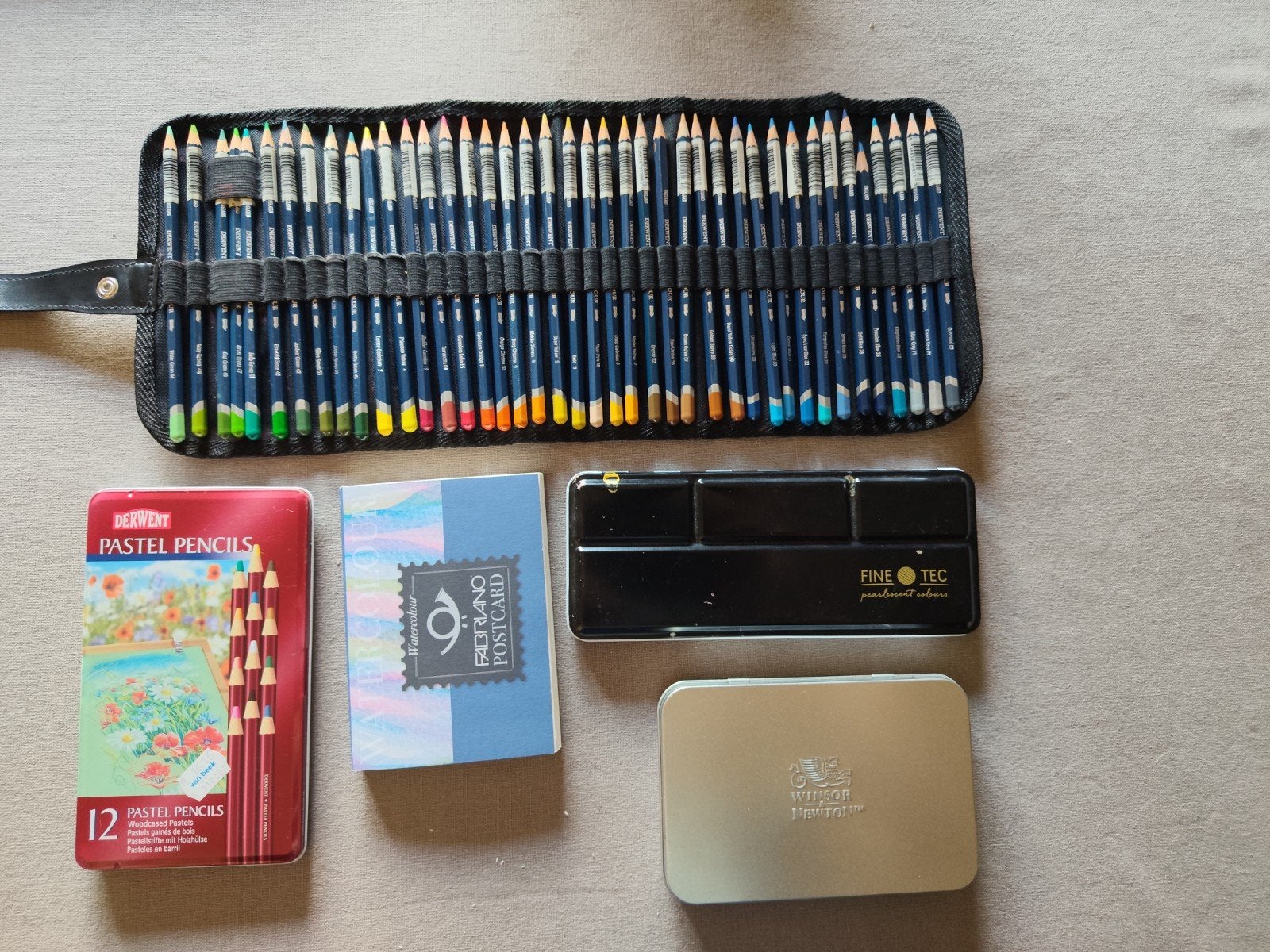 53 Aquarelp.Derwent + W&N aq + FINE Tec et autres, Enlèvement ou Envoi