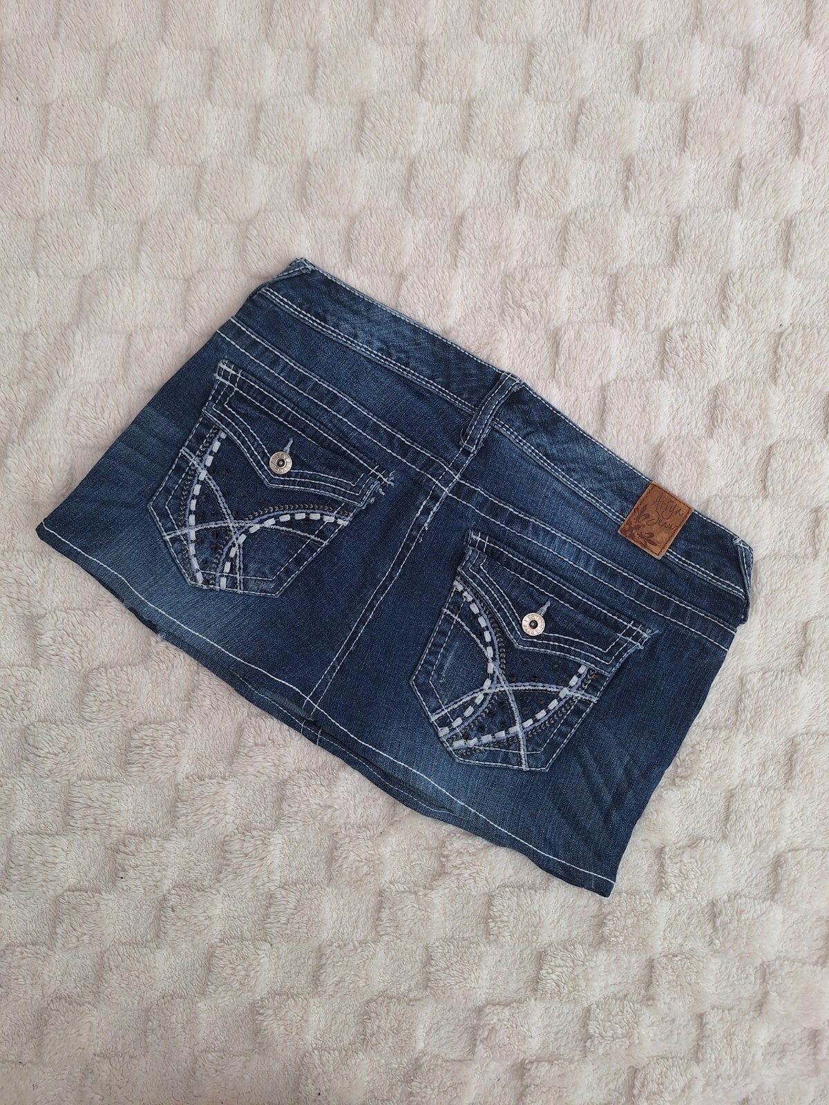 Y2k mini denim rok blauw maat L, Kleding | Dames, Rokken, Ariya jeans, Maat 42/44 (L), Zo goed als nieuw, Boven de knie