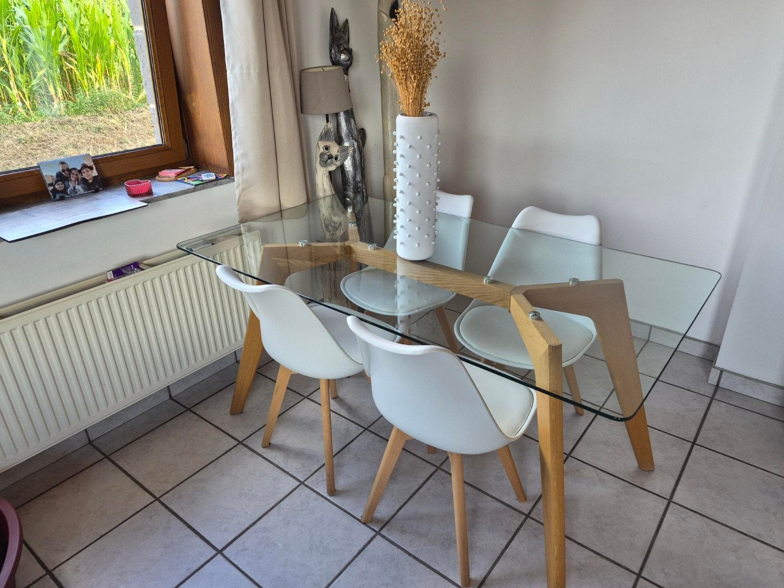Table en verre + 4 chaises, Enlèvement, Verre