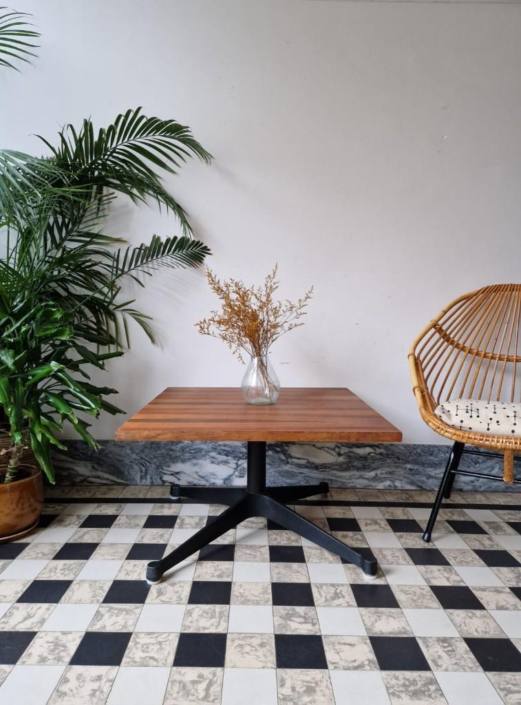 Vintage midcentury bijzettafel Eames | salontafel |sidetable, 50 à 100 cm, Enlèvement, Utilisé, 50 à 75 cm