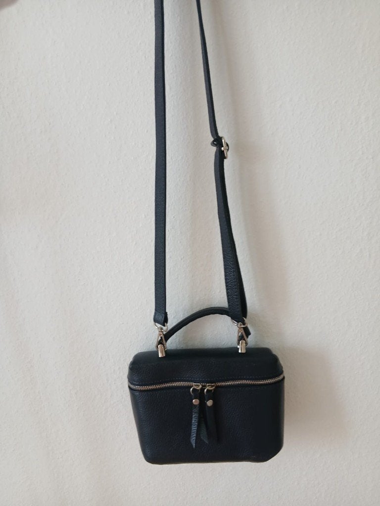 sac à main en cuir, Enlèvement, Utilisé, Bleu, Sac à bandoulière
