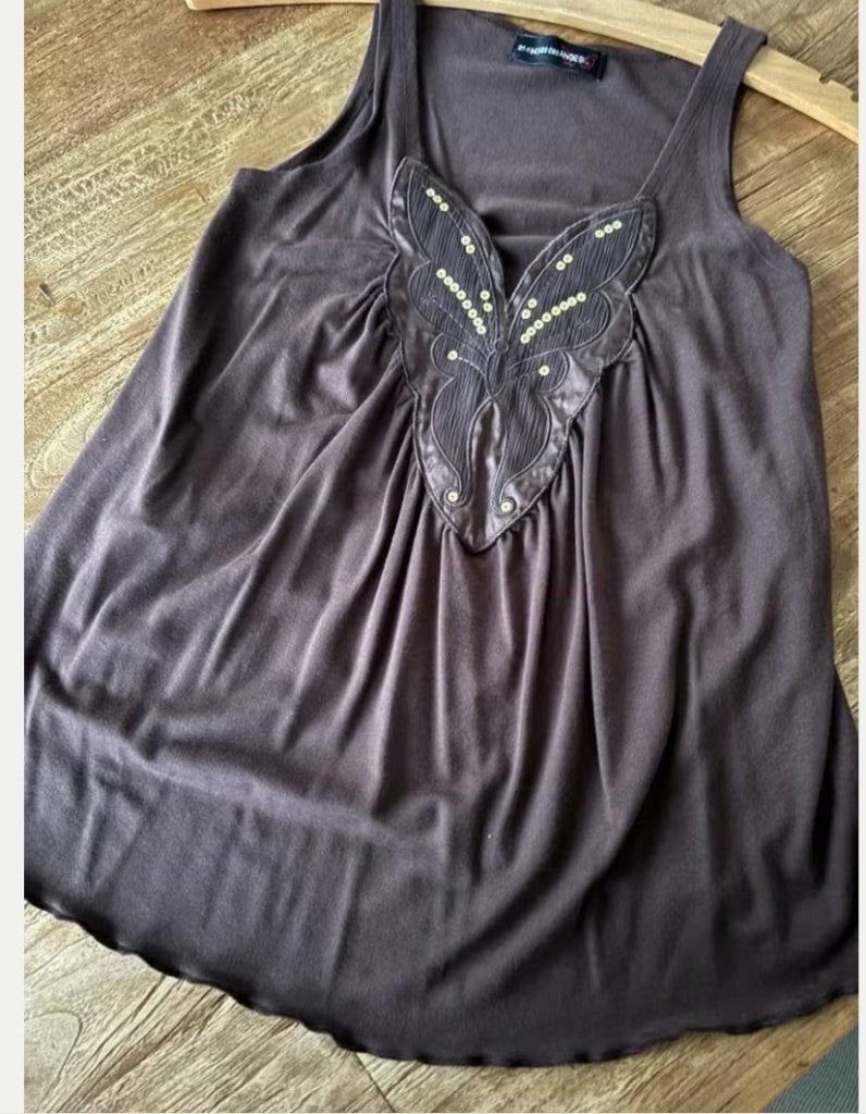 Blouse vintage taille 36/38, Enlèvement ou Envoi, Comme neuf, Taille 36 (S), Brun