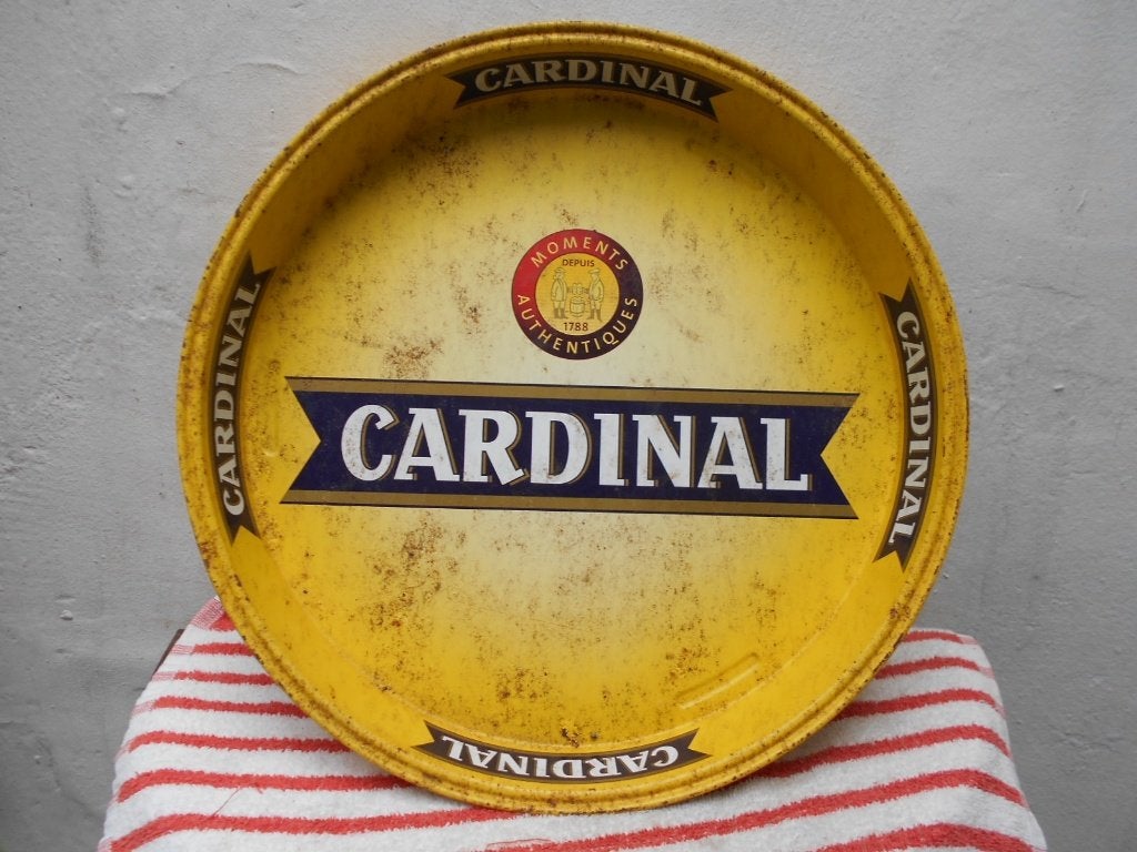 bier plateau  CARDINAL  vintage, Antiek en Kunst, Antiek | Email, Ophalen of Verzenden