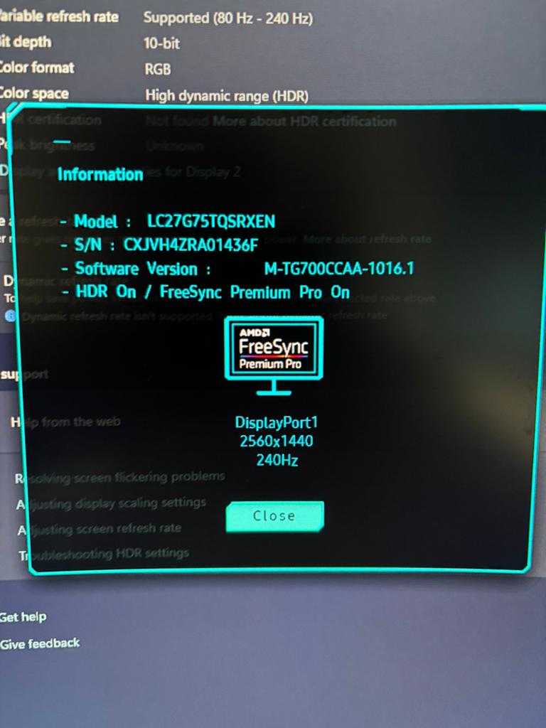 Ecran Samsung odyssey G7 27" Curved QHD(2560x1440) 240Hz, Informatique & Logiciels, Enlèvement ou Envoi, Utilisé