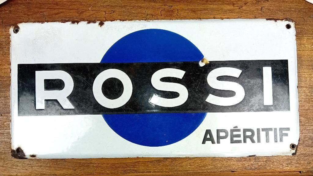 Zeldzaam emaille reclamebord Martini ROSSI ca 1950, Verzamelen, Ophalen of Verzenden, Zo goed als nieuw, Reclamebord