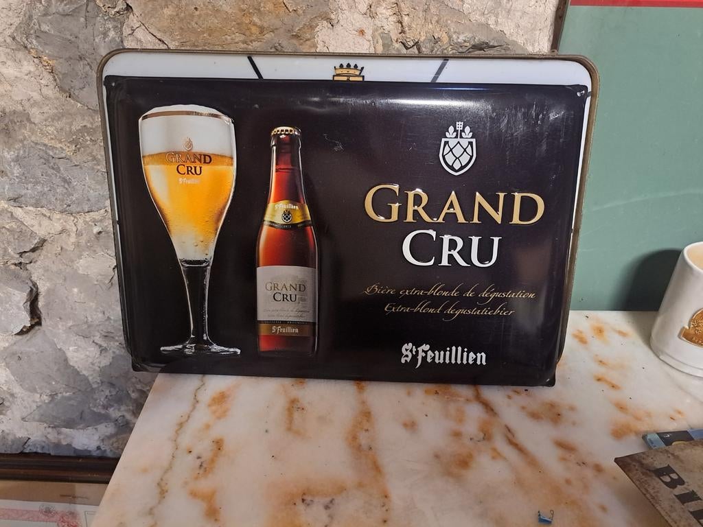 Publicité tôlée St Feuillien Grand cru, Enlèvement ou Envoi
