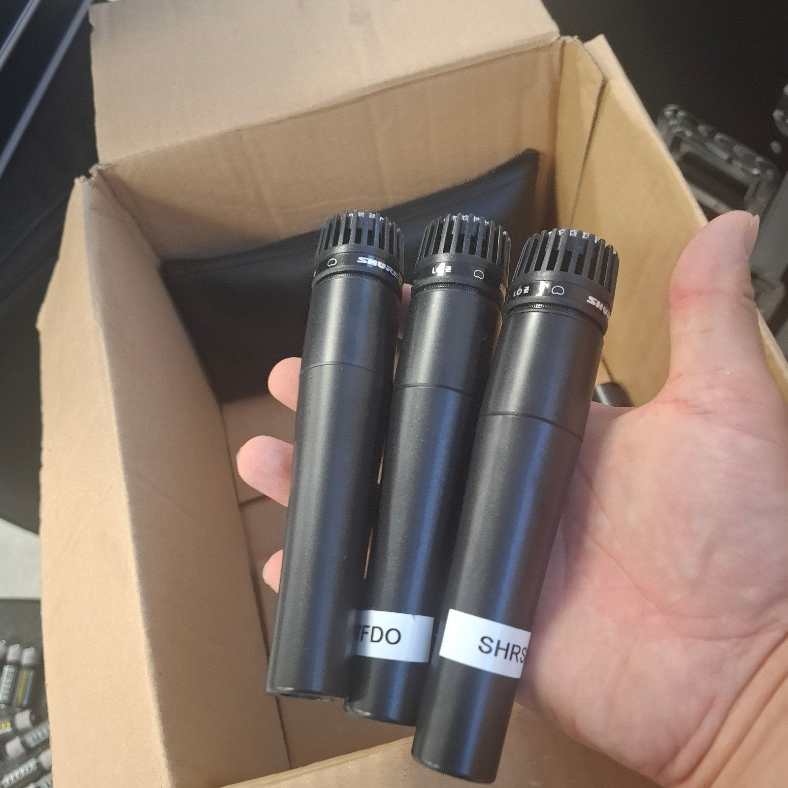 set van 4 Shure SM57 (prijs per stuk), Muziek en Instrumenten, Ophalen of Verzenden, Zo goed als nieuw, Instrumentmicrofoon