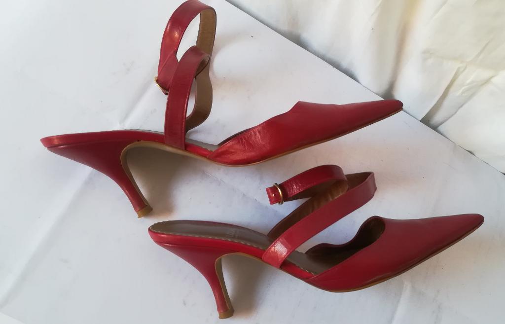 401B* LODI nieuwe rode volledig lederen sandalen (41), Verzenden, Nieuw, Lodi, Schoenen met hoge hakken