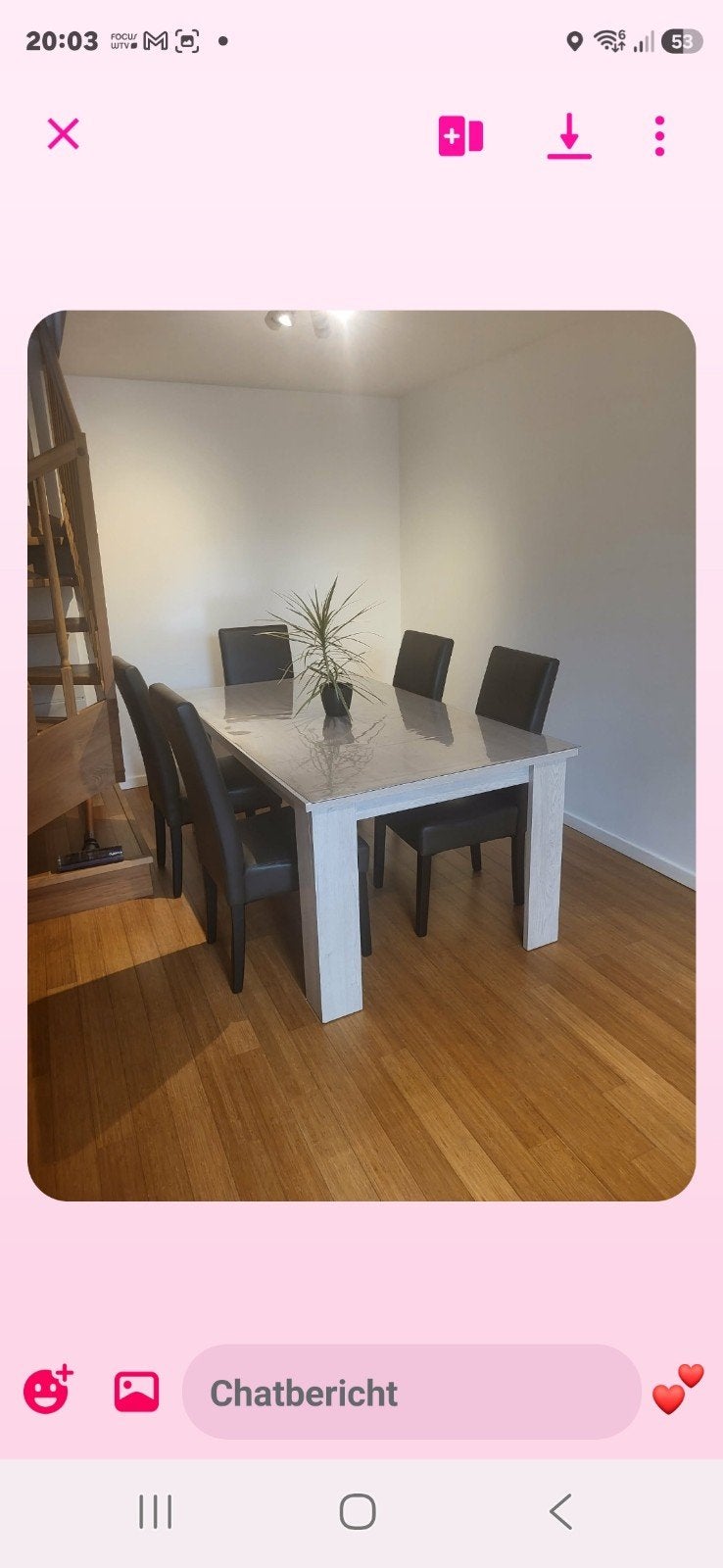 tafel met stoelen, Ophalen