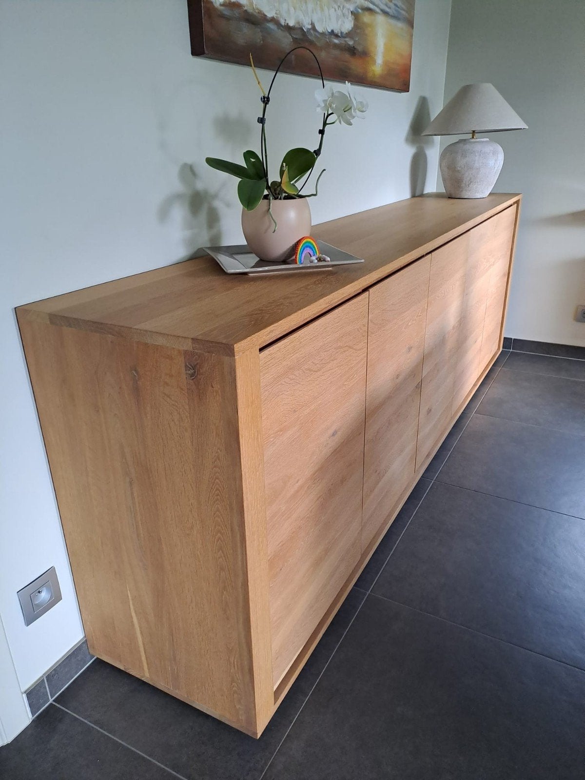 Buffet Ethnicraft Shadow, chêne massif, à l'état neuf, 25 à 50 cm, 200 cm ou plus, Comme neuf, Enlèvement