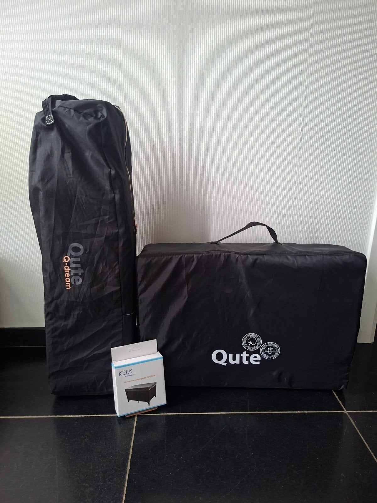 Qute Q-dream reisbedje + matras + gratis vliegennet, Enlèvement