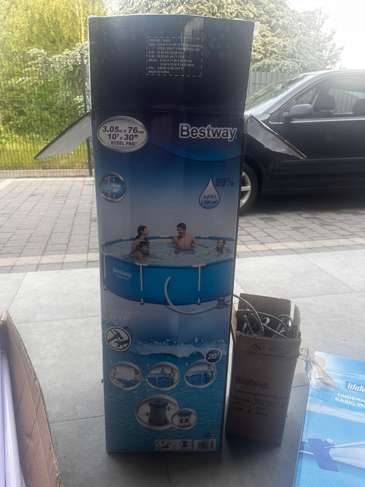 Bestway Zwembad met alle toebehoren, Tuin en Terras, Ophalen, Zo goed als nieuw