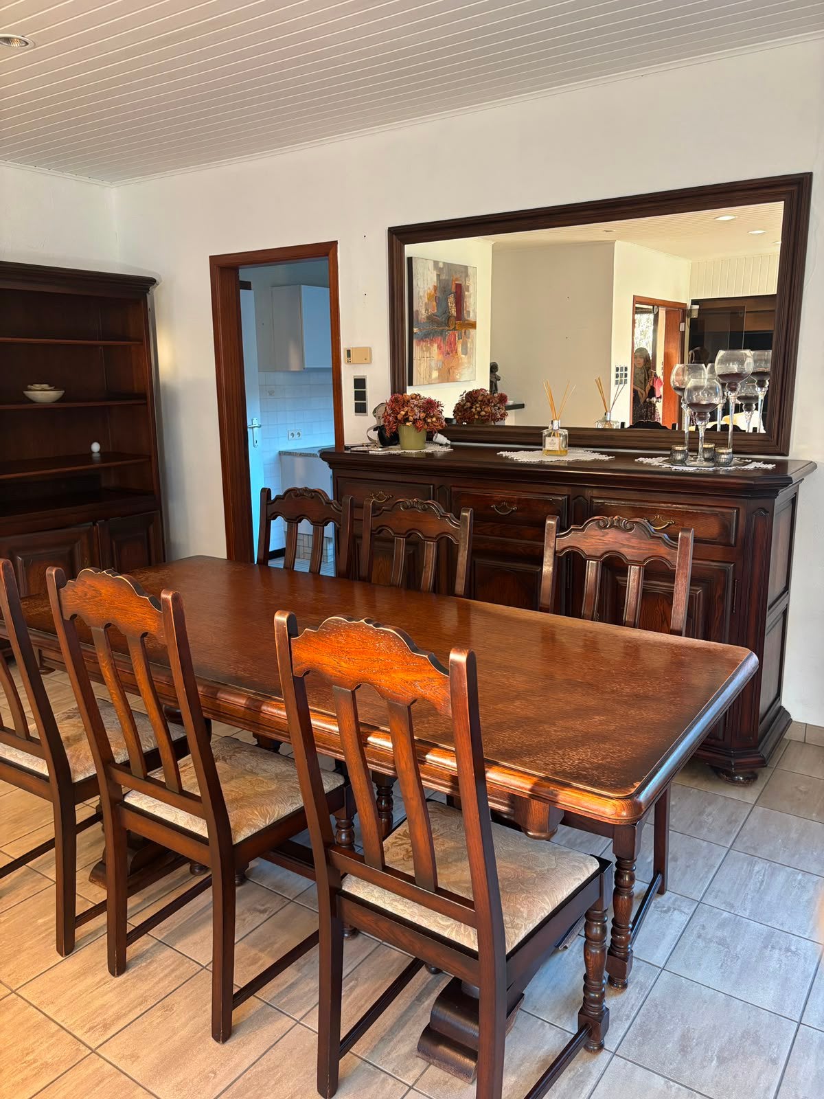 Eettafel massief hout, Ophalen, Gebruikt
