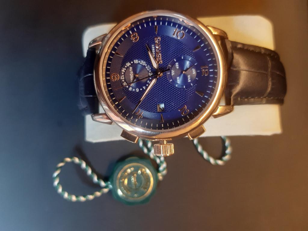Horloge gamages, Handtassen en Accessoires, Horloges | Heren, Leer, Staal, Polshorloge, Nieuw