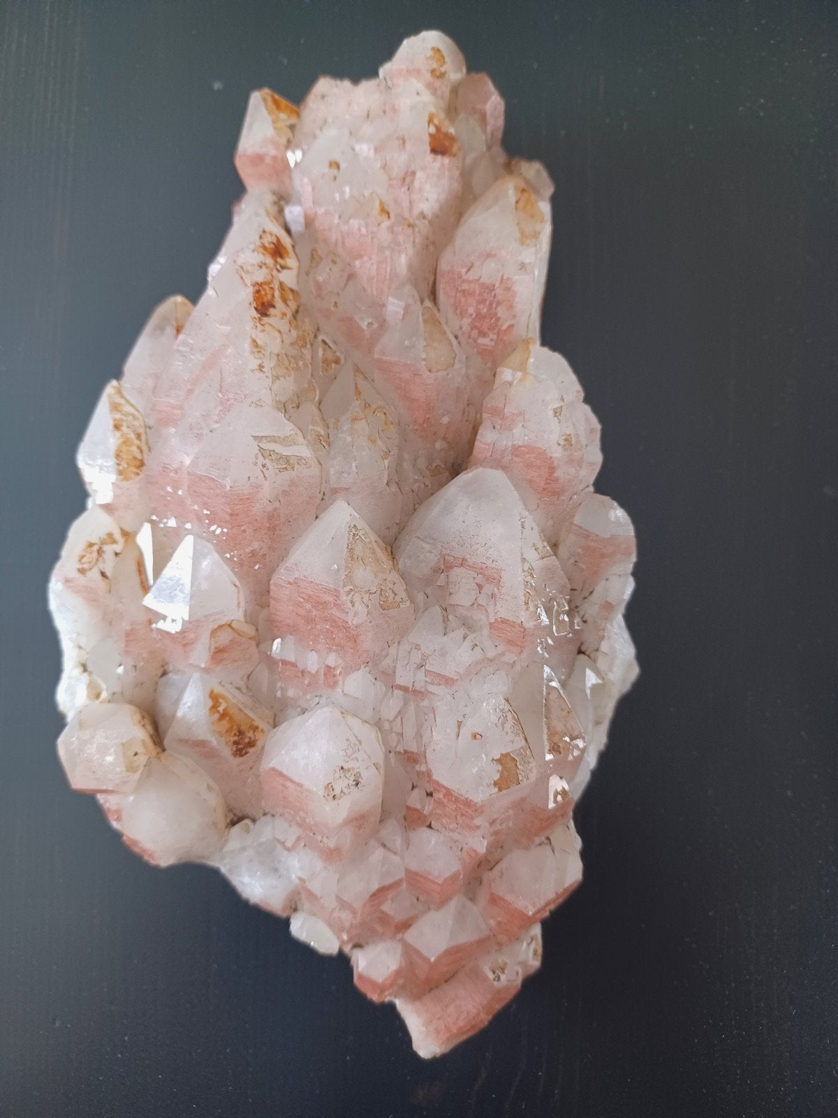 prachtige roze hematiet kwartscluster, Collections, Minéraux & Fossiles, Enlèvement ou Envoi