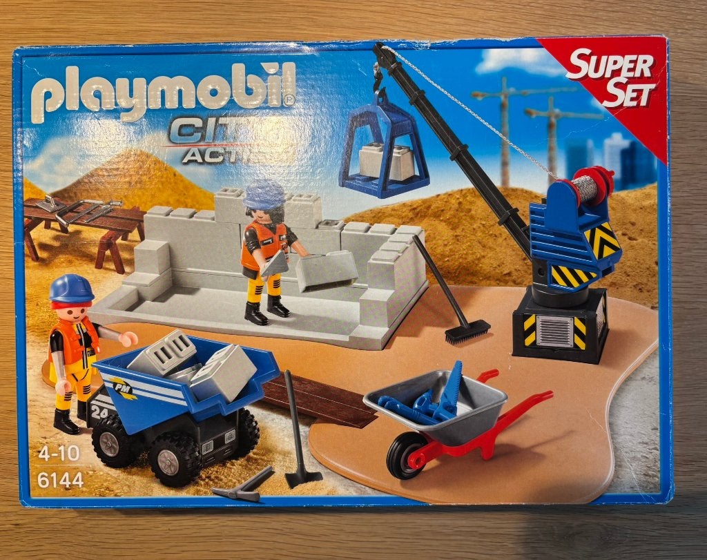 Playmobil 6144 SuperSet Bouwterrein, Enfants & Bébés, Utilisé, Autres types, City action, Kit complet