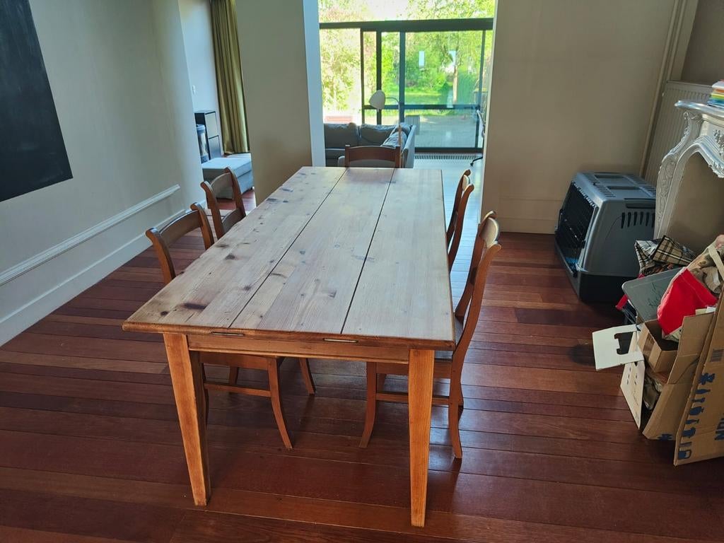Prachtige antieke houten tafel 207 x 89 x78, Antiek en Kunst, Ophalen