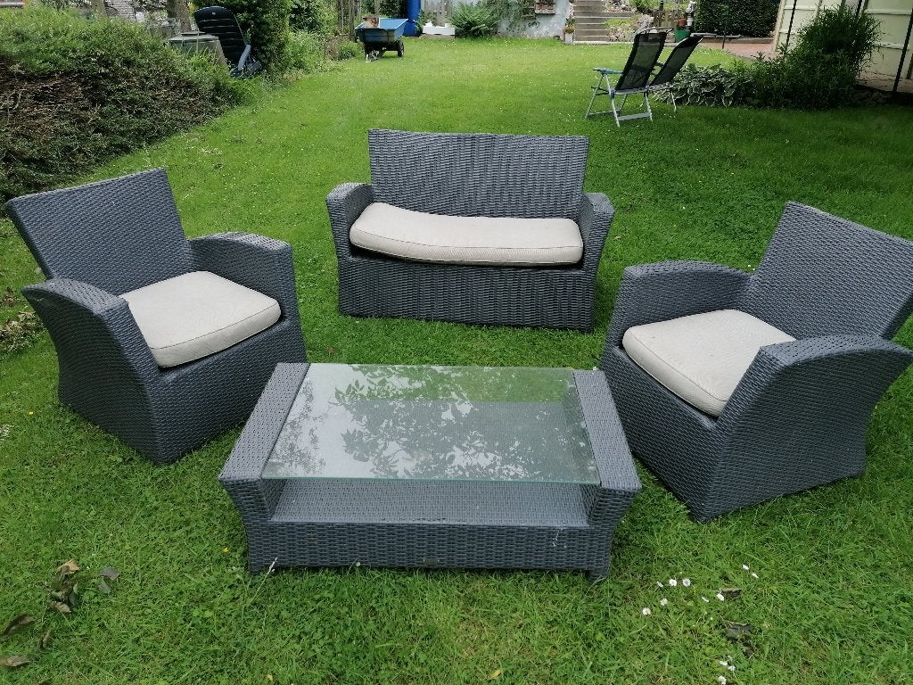 Tuinset, Ophalen, 4 zitplaatsen, Kunststof, Gebruikt