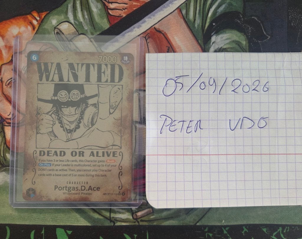 One piece Portgas d ace op13, Foil, Ophalen of Verzenden, Nieuw, Losse kaart
