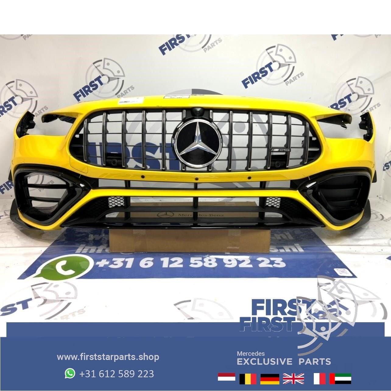 W118 CLA45 CLA45S AMG AERO VOORBUMPER GEEL ZWART WIT GRIJS +