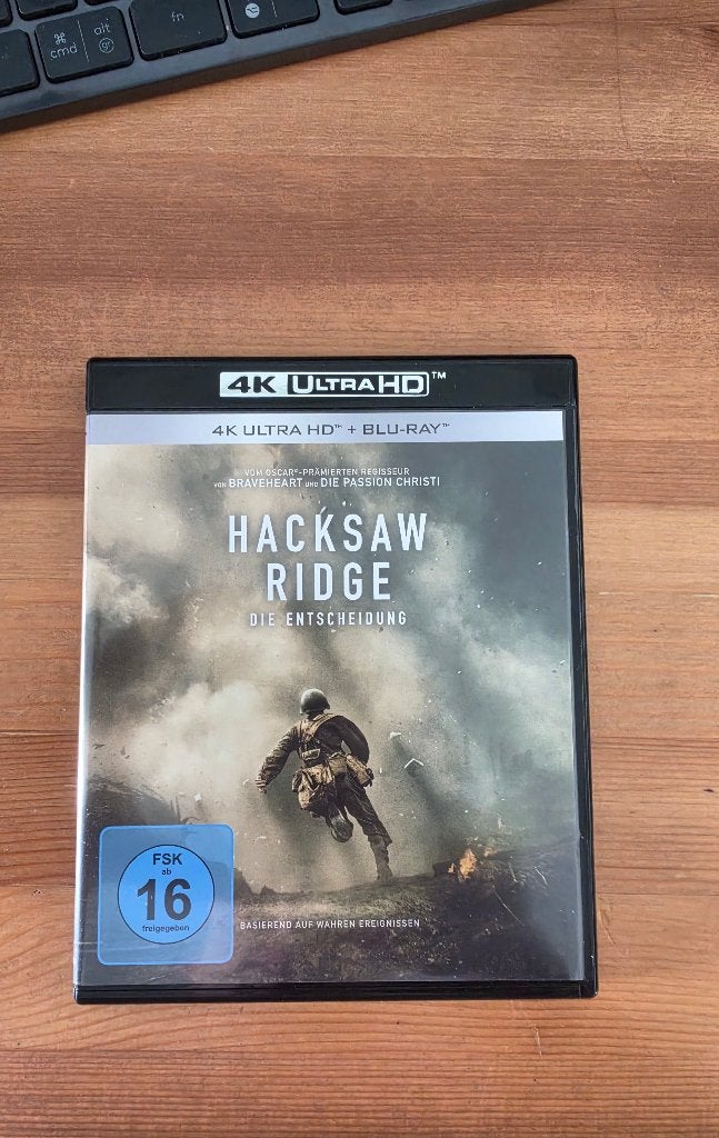 4K Blu-Ray - Hacksaw Ridge, CD & DVD, Enlèvement ou Envoi, Anglais, Drame, Comme neuf