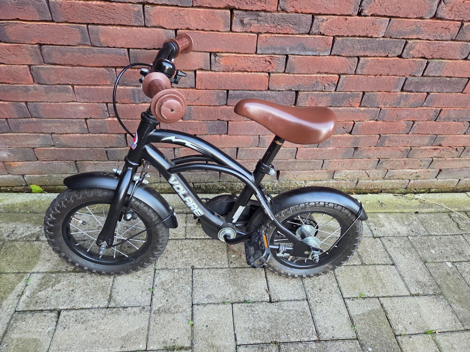 Kinder fiets met zijwieltjes volare, Ophalen, Terugtraprem, Zijwieltjes