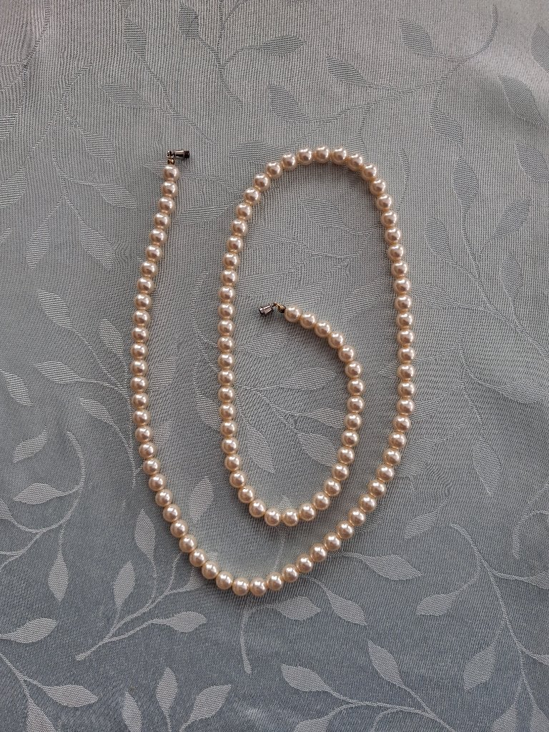 Long collier de perles anciennes - 80 cm, Enlèvement ou Envoi, Autres matériaux, Collier