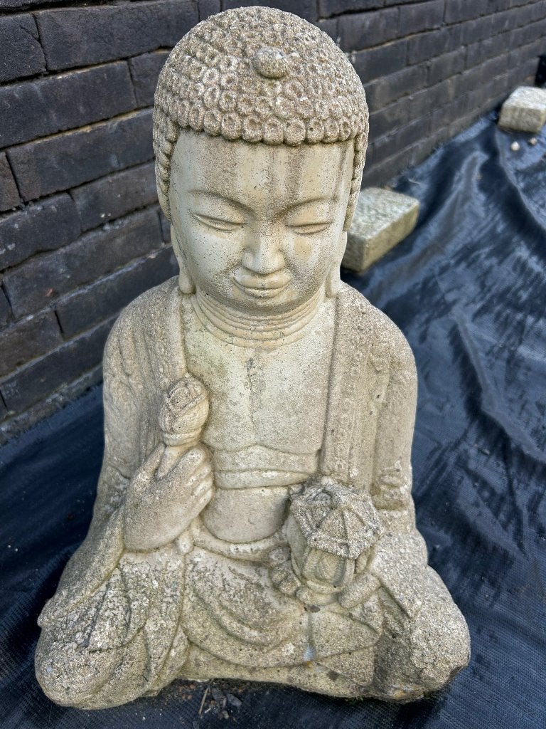 Tuinbeelden Buddha/vrouw, Tuin en Terras, Ophalen, Gebruikt, Beton, Boeddhabeeld