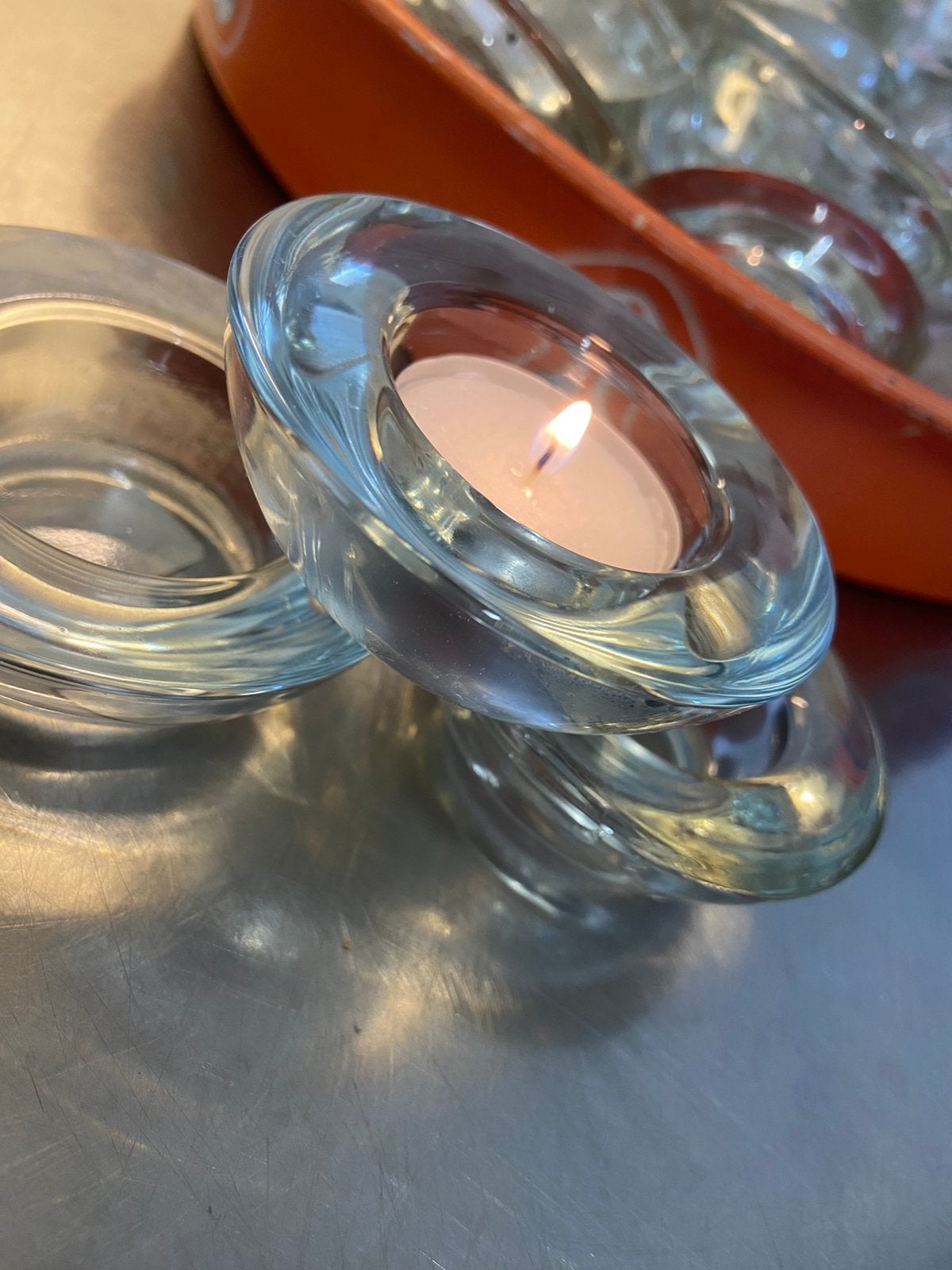 Theelicht potjes 50 st, Ophalen, Gebruikt, Glas