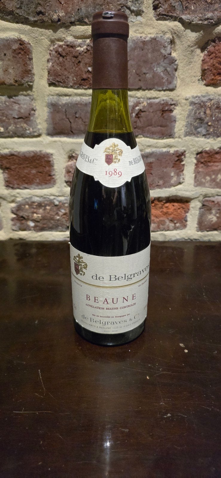 Oude fles Bourgogne - de Belgraves & Cie Beaune 1989, Frankrijk, Nieuw, Ophalen of Verzenden, Rode wijn
