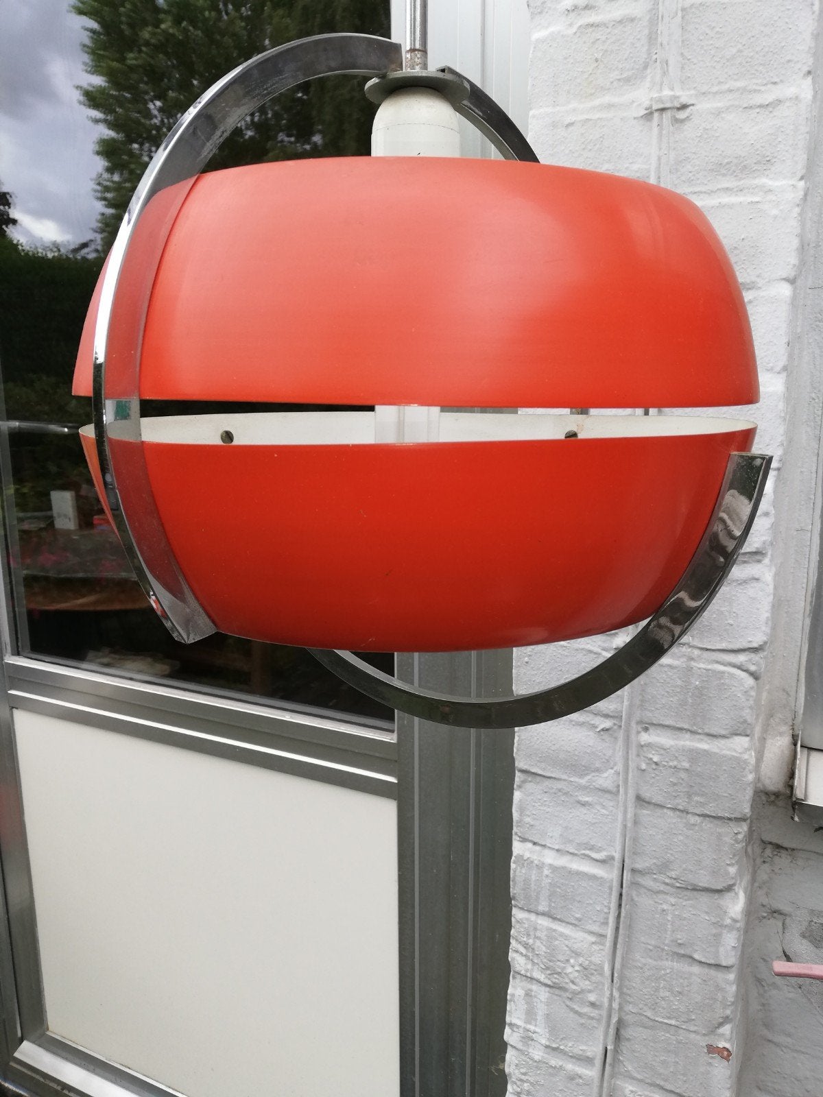 space age hanglamp, Ophalen, Gebruikt, Metaal, Spage age. retro