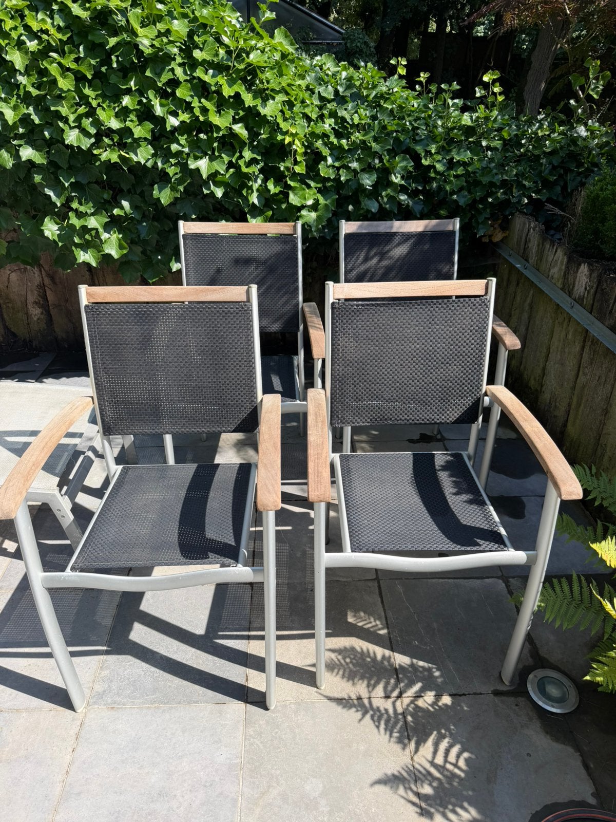 4 x Buiten stoelen, Tuin en Terras, Ophalen, Zo goed als nieuw