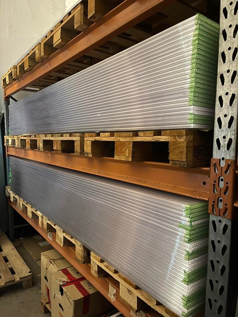 Nieuwe polycarbonaat kanaalplaten 16mm helder en opaal wit, Doe-het-zelf en Bouw, Ophalen, Nieuw
