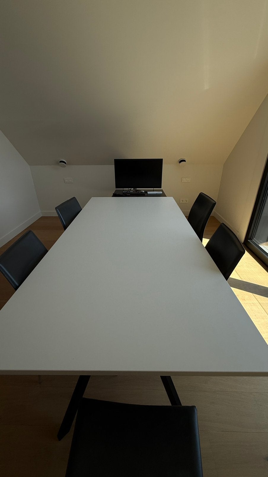 Vergadertafel 200x100 cm – professionele kwaliteit, Huis en Inrichting, Ophalen, Zo goed als nieuw, Wit