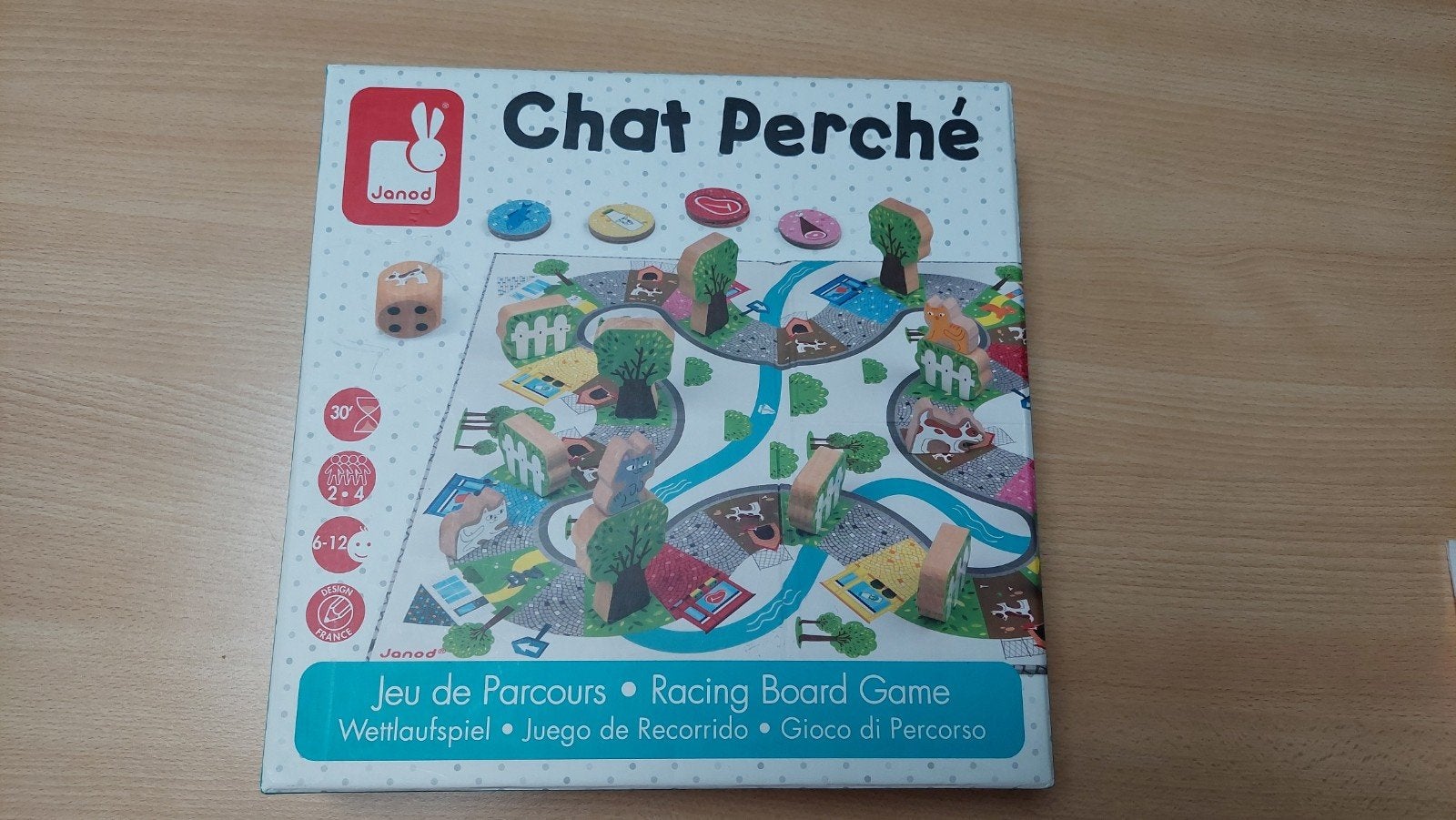 Jeu de société en bois ''Chat perché'' Janod, 1 ou 2 joueurs, Enlèvement ou Envoi, Comme neuf, Janod