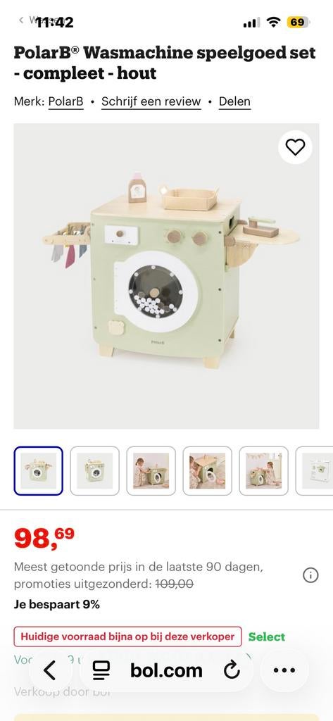 NIEUW speelgoed wasmachine., Ophalen, Nieuw, Jongen of Meisje