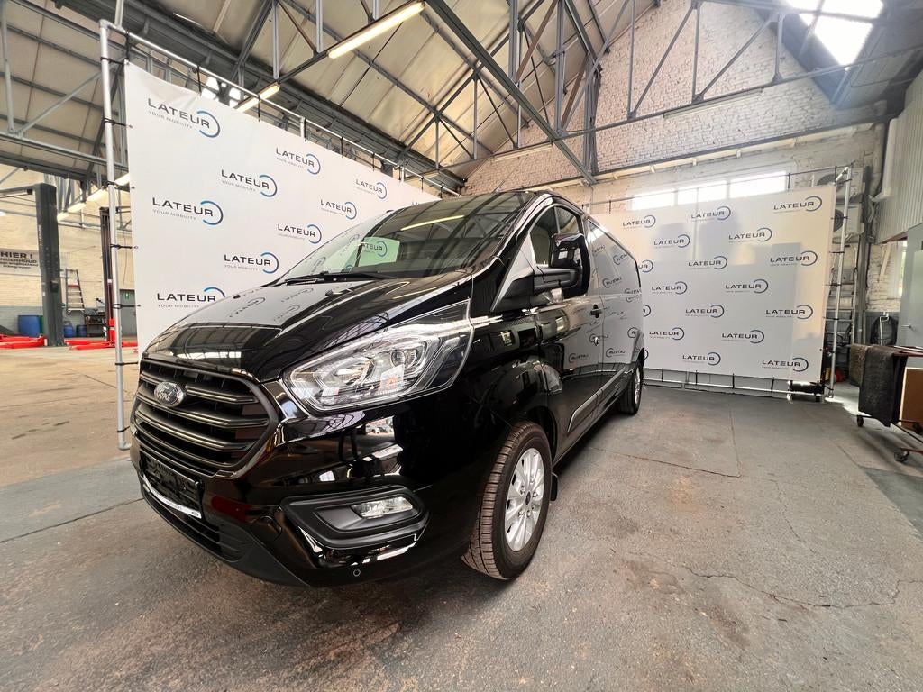 Ford Transit Custom Limited 320S 170pk automaat + houten laa, Auto's, Automaat, Stof, Zwart, Diesel