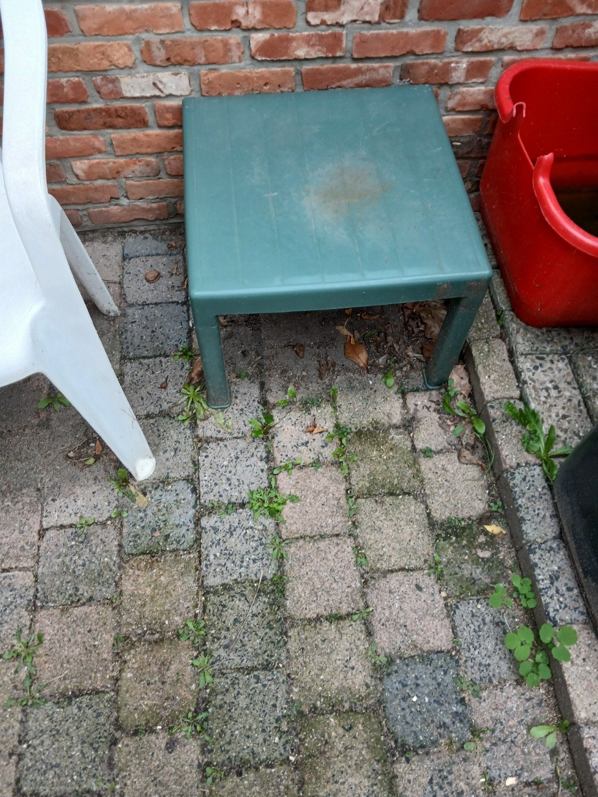 klein tuin  tafel groen 48x48 cm, Tuin en Terras, Ophalen