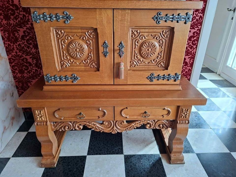 Antieke salonkasten, Ophalen, Met deur(en), Rustiek, Eikenhout