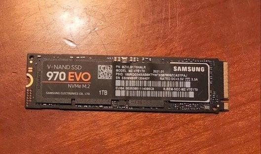 1Tb SSD Samsung 970 Evo NVMe M.2 Type 2280 Gen 4x4, Enlèvement ou Envoi, SSD, Interne, Utilisé